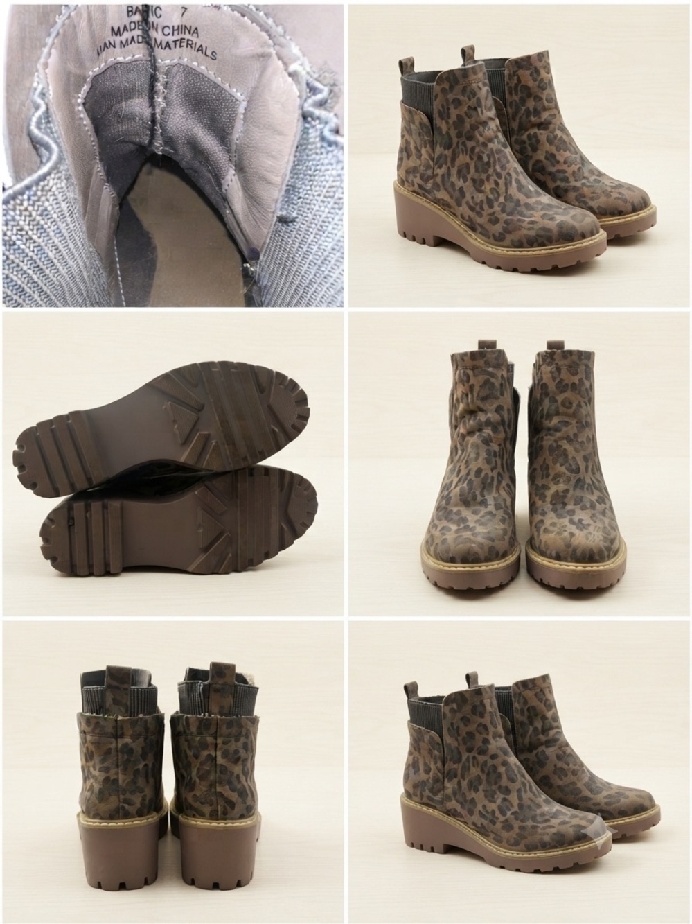 Hey Girl by Corky’s - Leopard Print wedge Boots - Gray